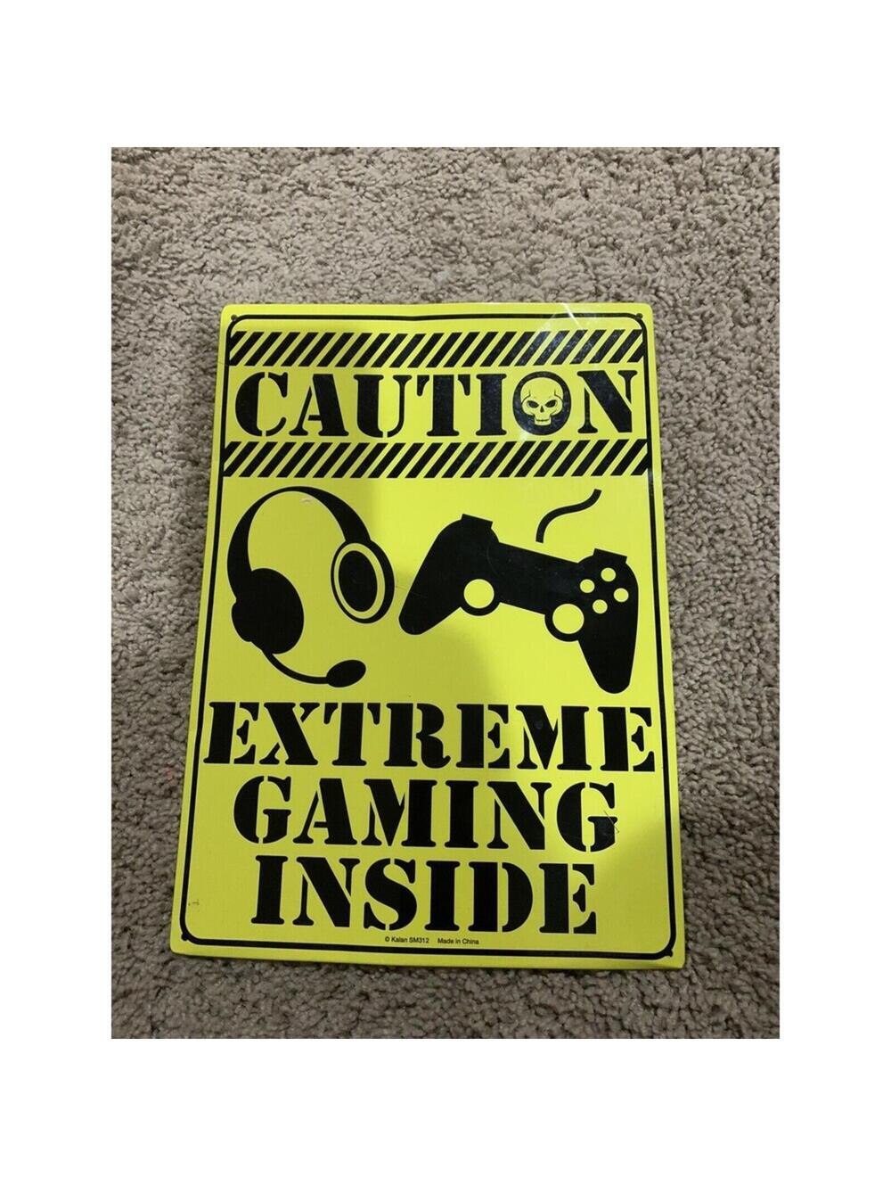 Metal Sign / Decor / Plaque Extreme Gaming Inside yellow black